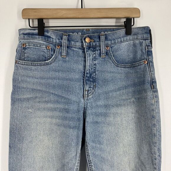 J Crew Jeans Size 28 Tall Womens Blue Demi Boot Jeans Light Wash Stretch Raw Hem - Picture 2 of 10